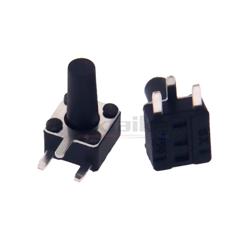 100 Uds 4,5 × 4,5 interruptor de presión lateral 3 pines 4,5*4,5*3,8/4,3/5/6/7/8mm Micro interruptor táctil 50mA 12V DC interruptor de alimentación Horizontal - imagen 4