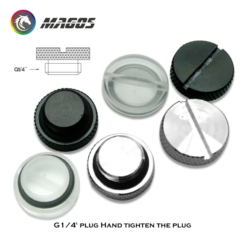 2 uds G1/4 "rosca tapón de parada de agua para caja sellado de refrigeración por agua negro/plata - imagen 5