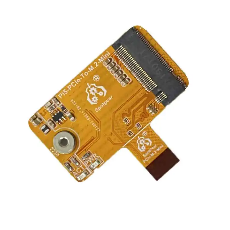 Raspberry Pi5 PCIe a M.2 NVMe SSD Mini placa de un solo cuerpo HAT PCIe-TO-M.2-Mini-FPC y diseño de combinación diferencial Pi5-PCIe-2230 - imagen 3