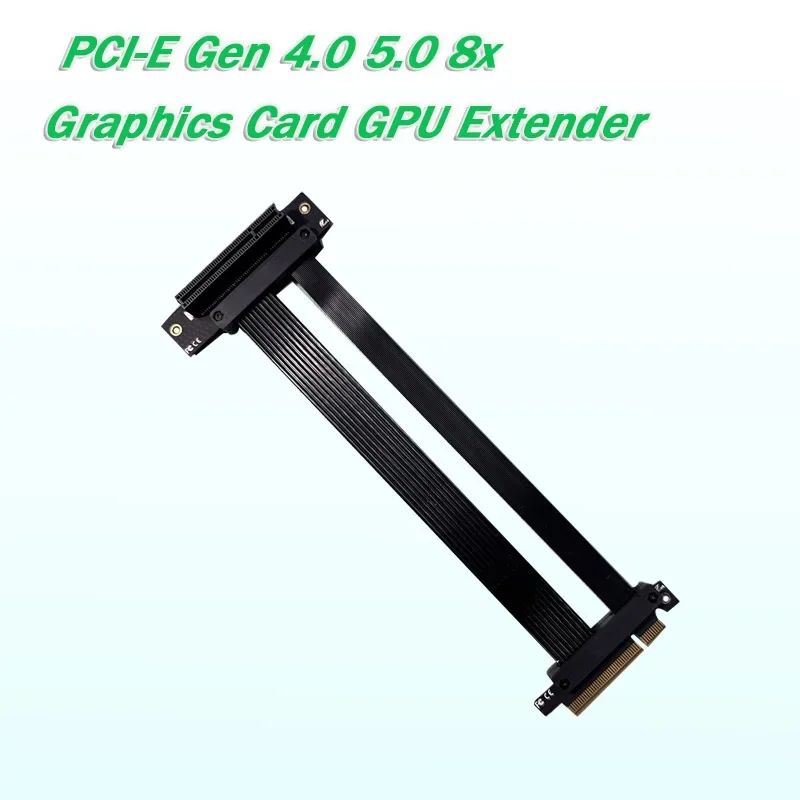 PCIE X8 5,0 4,0 GPU extensor tarjeta gráfica PCI-E Gen 5 8x Cable adaptador ranura Cable de extensión plateado PCI-Express 0,1-1m