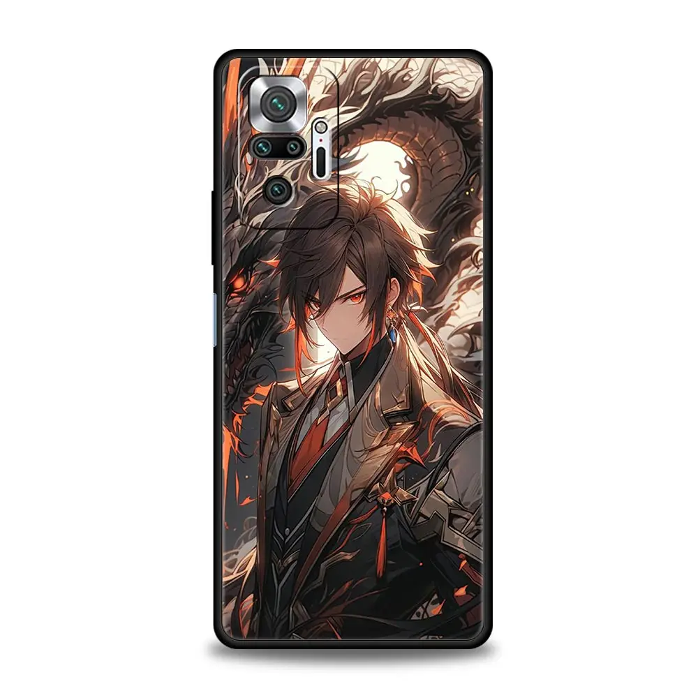 Handy hülle für Xiaomi Redmi Note 13 12 5g 9s 9 8 10 11 Pro 9t 13c 12c 10c 9c 9a 7 Pro Softcover Genshin Impact Dragon Genshin - imagen 2
