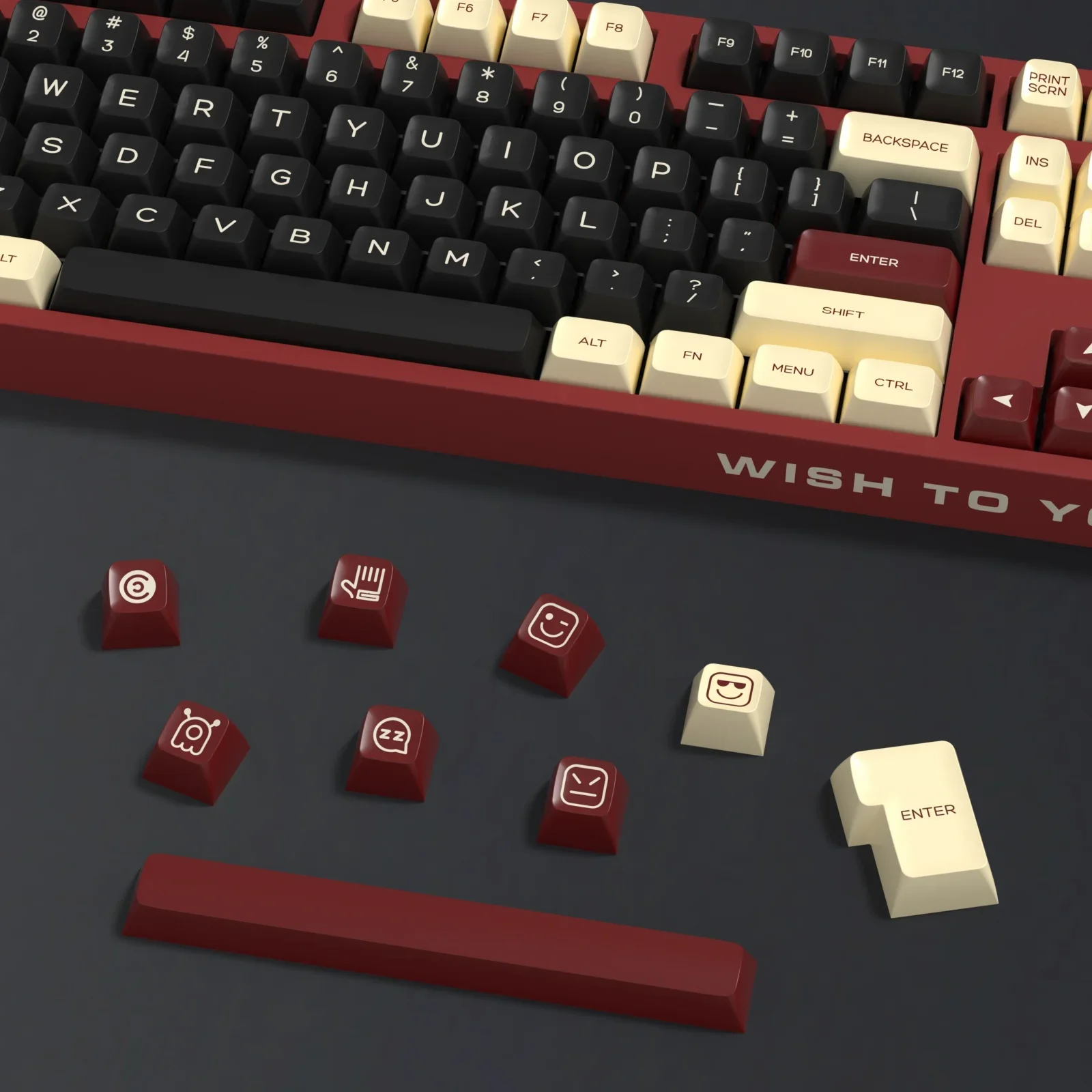 KBDiy SA-Juego de teclas PBT Rome, teclas de doble disparo para teclado mecánico de jugador, teclas personalizadas ISO 161, interruptores MX DIY - imagen 5