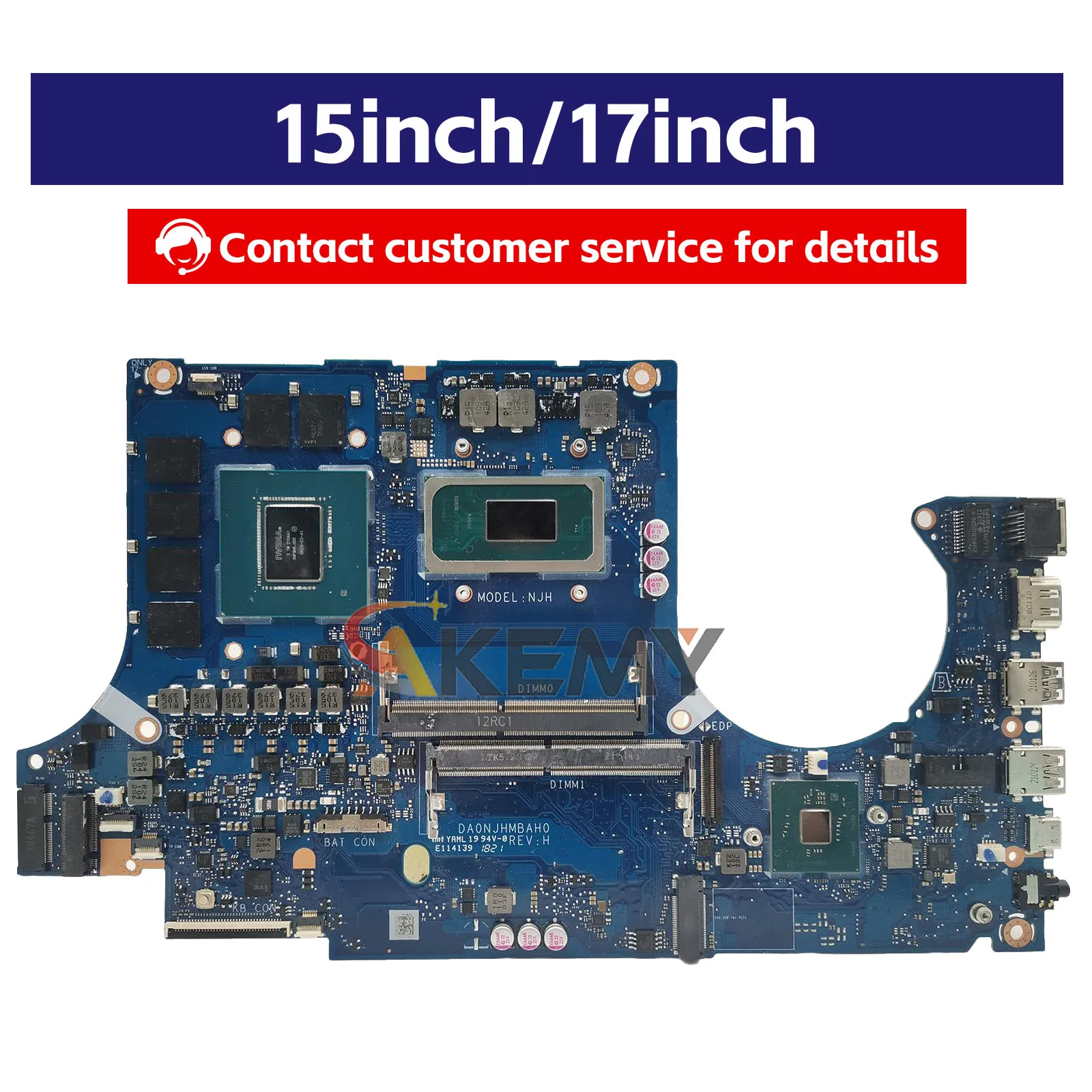 Placa base para ordenador portátil DA0NJHMBAH0 para ASUS TUF Gaming FX506HM FX506H FX506HR con 11a generación i5 i7 i9 100% pruebas OK envío rápido - imagen 2