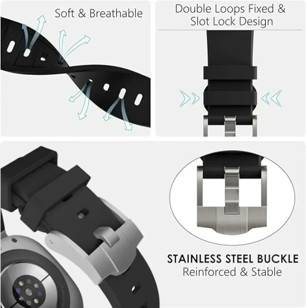 Correa de silicona líquida de 20mm y 22mm para Huawei Watch GT 5Pro, correa deportiva de 46mm para Huawei Watch 3 4 5 5Pro/GT2 3 4 46 42mm/GT2e GT2Pro - imagen 5