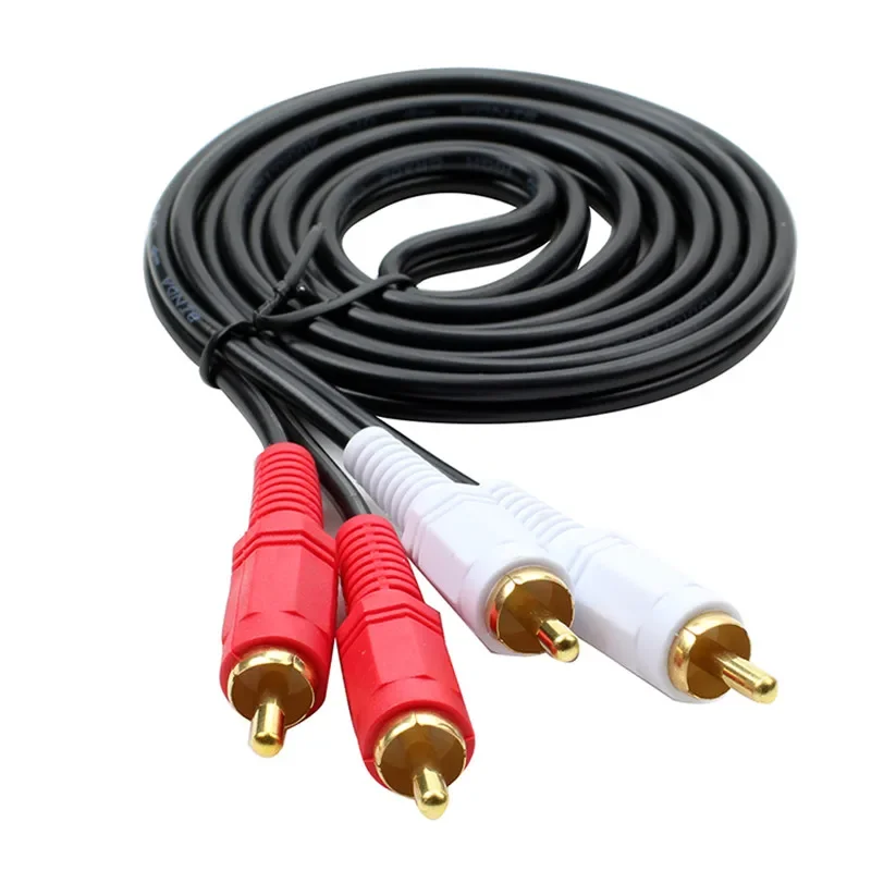 2RCA macho a 2 RCA macho Cable de Audio y vídeo Cable divisor de Audio RCA para DVD sonido TV box más fuerte 1,5 M - imagen 2