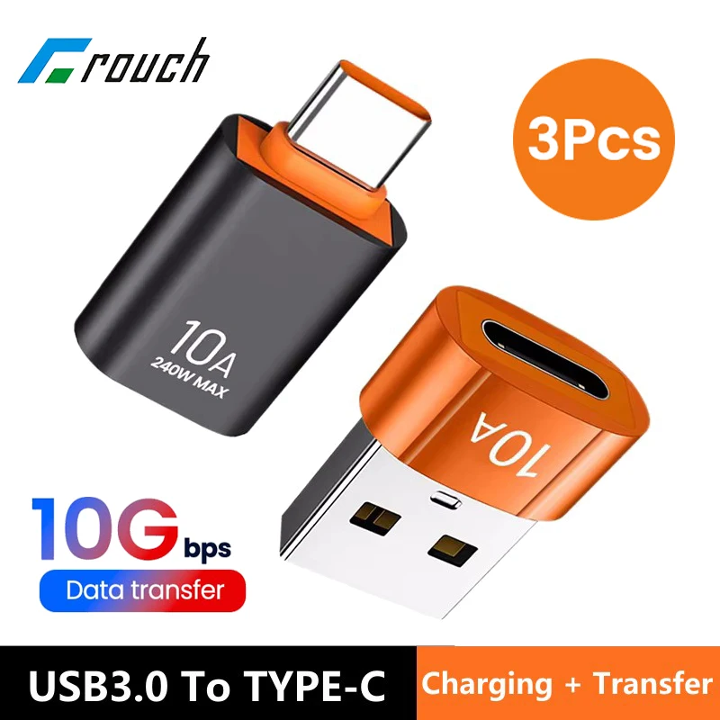 Adaptador OTG USB3.0 10A tipo C macho a USB hembra convertidor para Xiaomi Samsung Huawei conector OTG de transferencia de datos de carga rápida