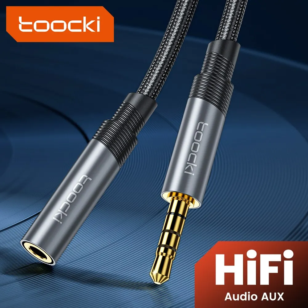 Toocki-Cable de extensión de Audio 3,5, conector macho a hembra de 3,5mm para altavoces auxiliares de coche, para iPhone, auriculares, extensor de altavoz