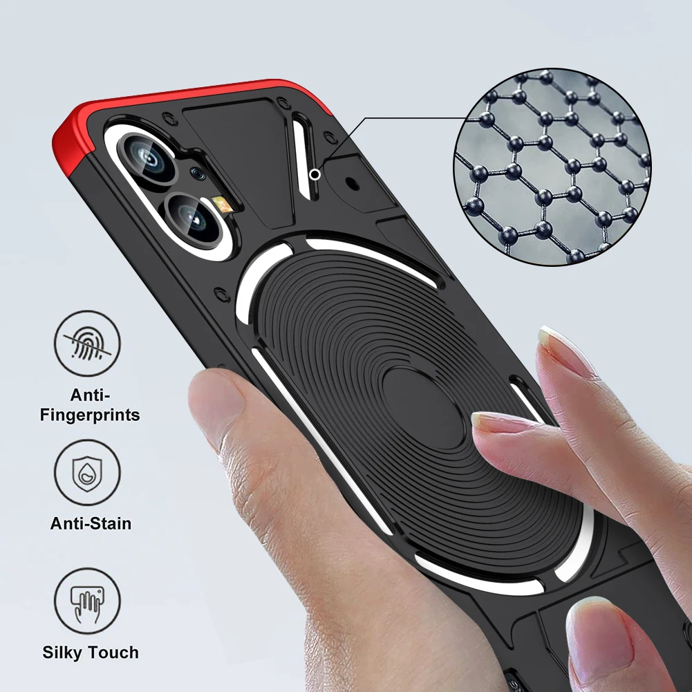Funda a prueba de golpes para Nothing Phone 1 One Phone1 (1), cubierta de 6,55 pulgadas, protección completa, lente de cámara, carcasa trasera antihuellas - imagen 2