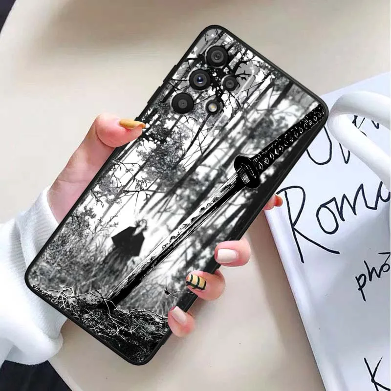 Vagabond Samurai para Samsung Galaxy A54 A55 A56 A70 A71 A72 A73 J4 J6 M02 M11 M12 5G funda negra para teléfono - imagen 4