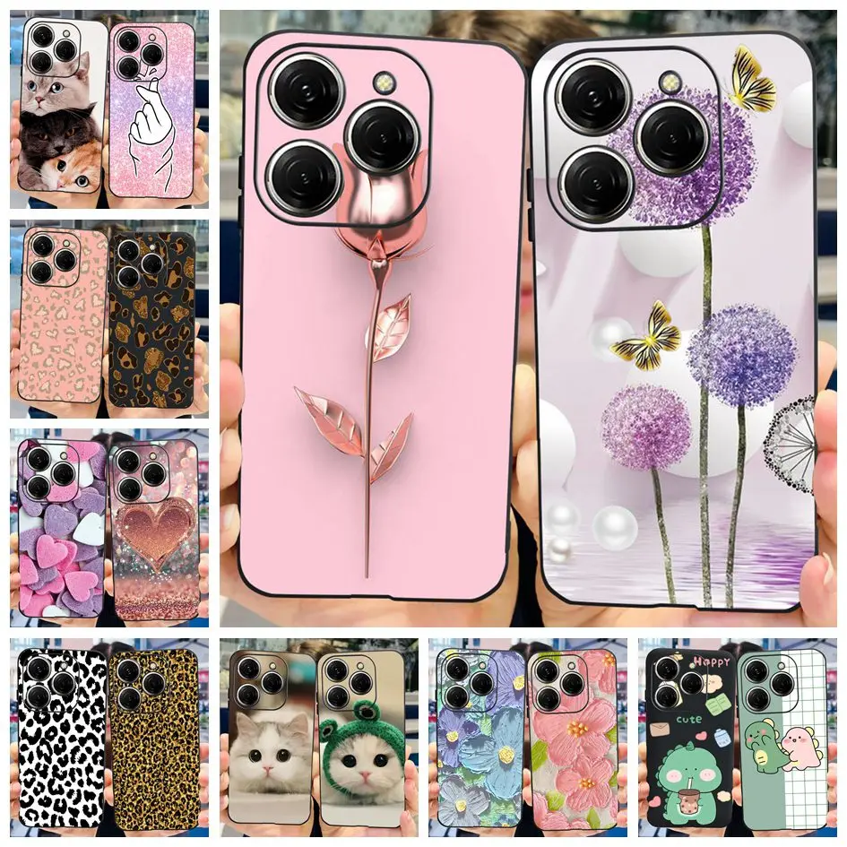 Funda de 6,78 pulgadas para Tecno Spark 20 Pro, cubierta Popular de diente de león con dibujos animados, a prueba de golpes, parachoques KJ6, 2023
