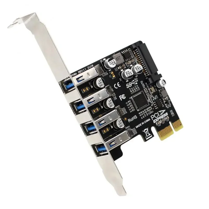 Libera el potencial completo de su PC con la tarjeta adaptadora de expansión del controlador Pci-e Express de 4 puertos y velocidades de transferencia de 5 gbps