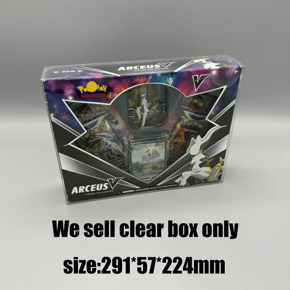 Para Pokemen TCG conjunto coleccionable cubierta duradera para EE. UU. PTCG Arceus V figura caja transparente almacenamiento protector pantalla