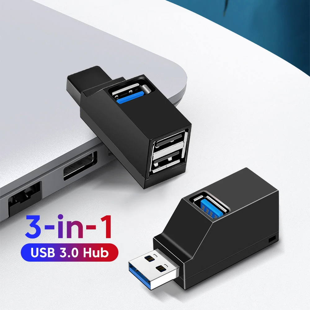 Adaptador extensor de concentrador USB 3,0, divisor USB Hub2.0 multipuerto tipo C, concentrador de transferencia de datos de alta velocidad para PC, portátil, lector de tarjetas de disco U - imagen 2
