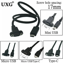 Cable Extensor Micro USB Macho-Hembra para Montaje en Panel