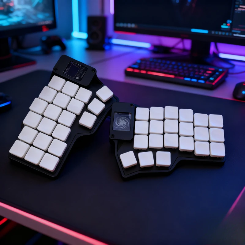 Nuevo Corne V4.1 Kit de teclado dividido personalizado inalámbrico Bluetooth intercambio en caliente ZMK pantalla DIY batería de 500mA ergonomía para MX - imagen 4