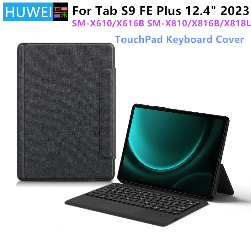 HUWEI-funda para Samsung Galaxy Tab S9 FE Plus FE + S9 + 12,4 ", con teclado de TrackPad, en español y portugués, 2023 SM-X610, SM-X616B - imagen 2