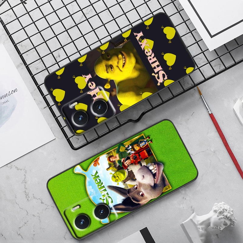Película Anime Shrek Art para OPPO A5 A9 A72 A53 A74 Find X2 X3 Pro Lite Neo Reno 5 6 Pro Realme GT 5G funda de teléfono negro - imagen 3