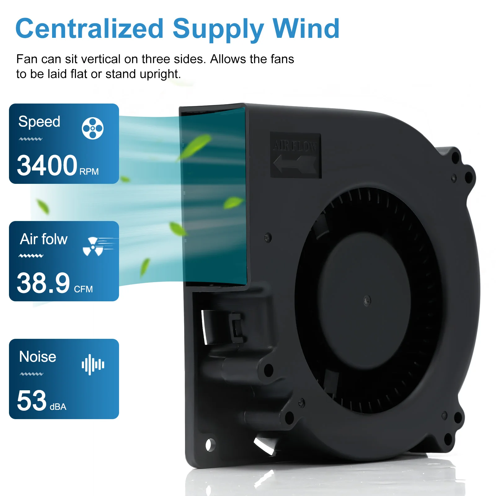 Soplador de ventilador de computadora de CA de 120mm, 12cm, 120x120x32mm, 12032 centrífugo w/ 120V, 220V a 3V-12V, 2A con controlador de velocidad para tienda de cultivo - imagen 4