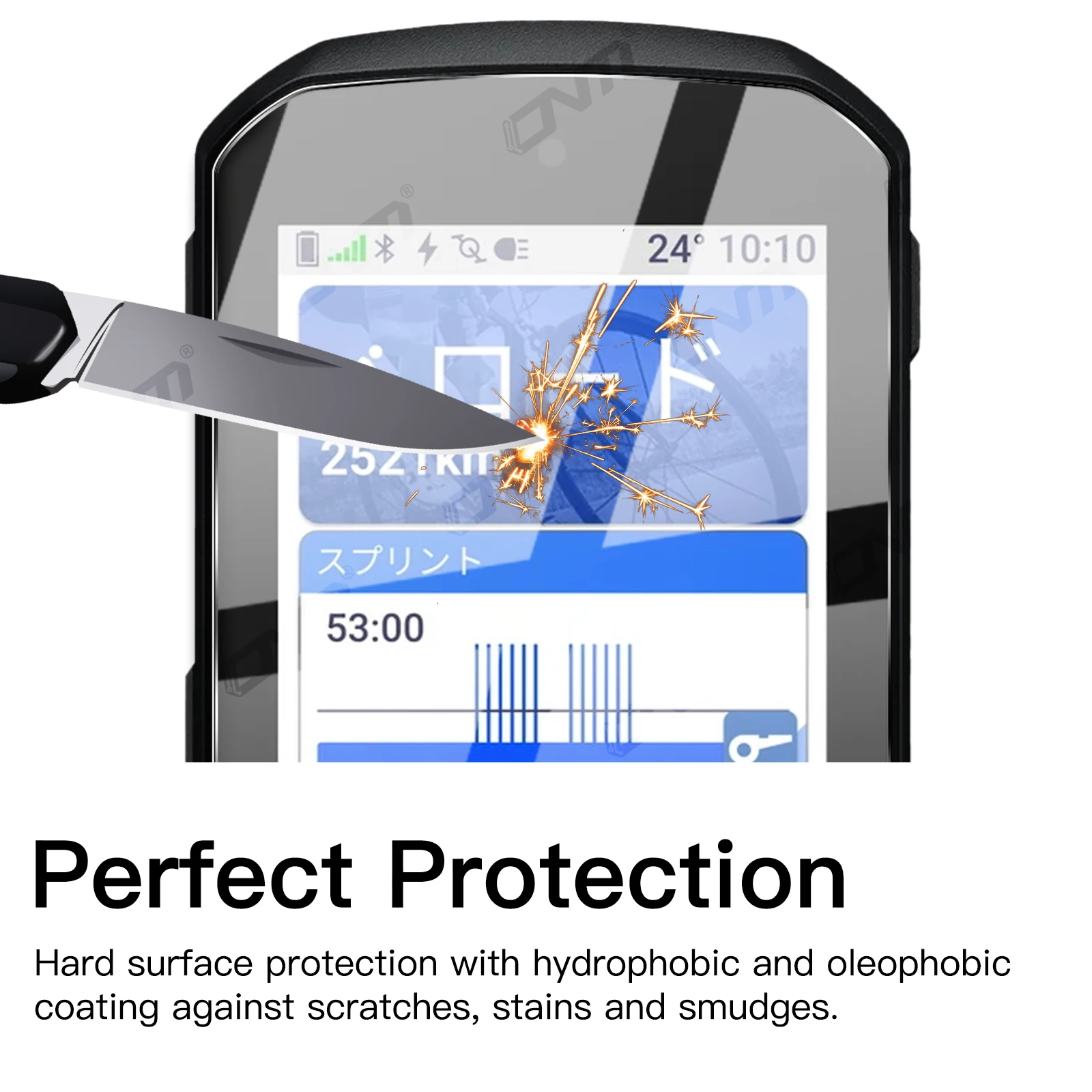 Funda + Vidrio para Garmin Edge 550 850, Protector de Pantalla Película de Vidrio Templado y Funda de Silicona, Accesorios para Cronómetro de Bicicleta GPS - imagen 3