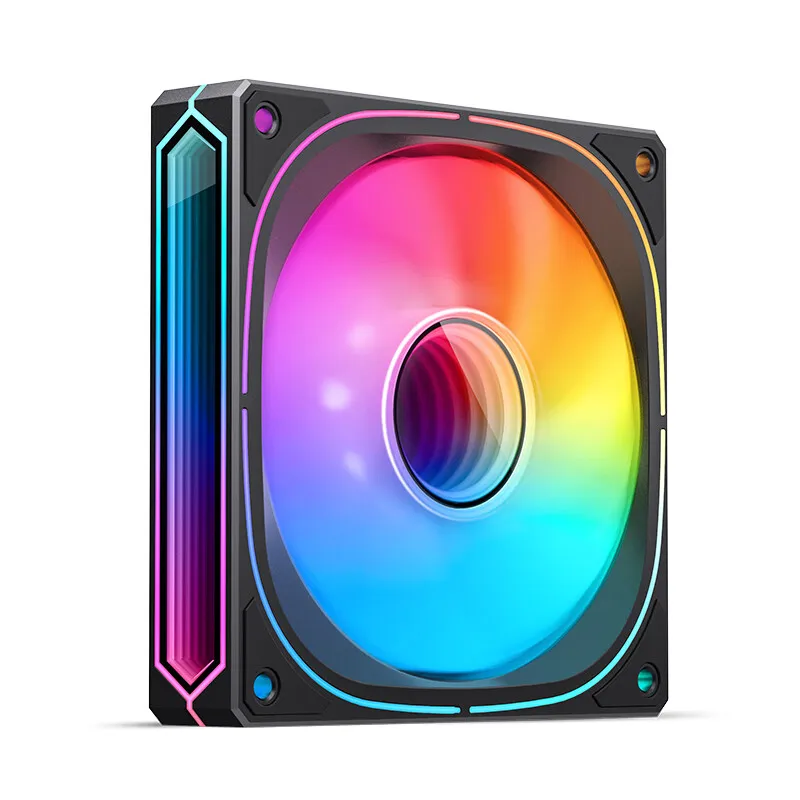 JONSBO FR-505B Blanco/Negro 120mm ventilador con cubierta 5V 3PIN ARGB Infinity Mirror Series 4PIN PWM ventilador enfriador de CPU silencioso inverso - imagen 3