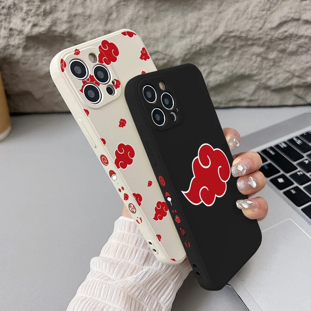 Funda de teléfono Akatsukies Cloud para iPhone 16 15 14 Plus 13 12 Mini 11 Pro Max X Xs XR 7 8 borde recto funda de silicona suave TPU - imagen 2