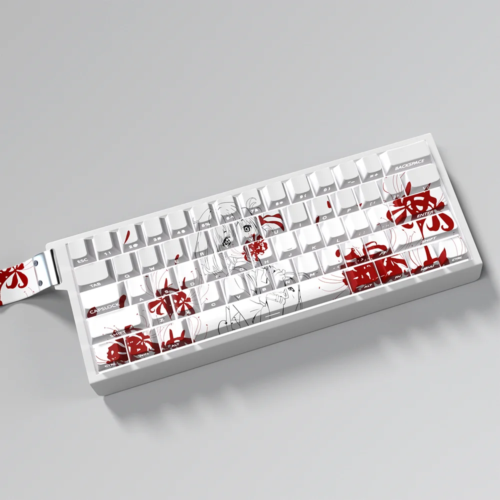 Juego de teclas secundarias PBT Cherry, 74 teclas, teclas personalizadas translúcidas grabadas lateralmente para teclados mecánicos, diseño 60/80 - imagen 4