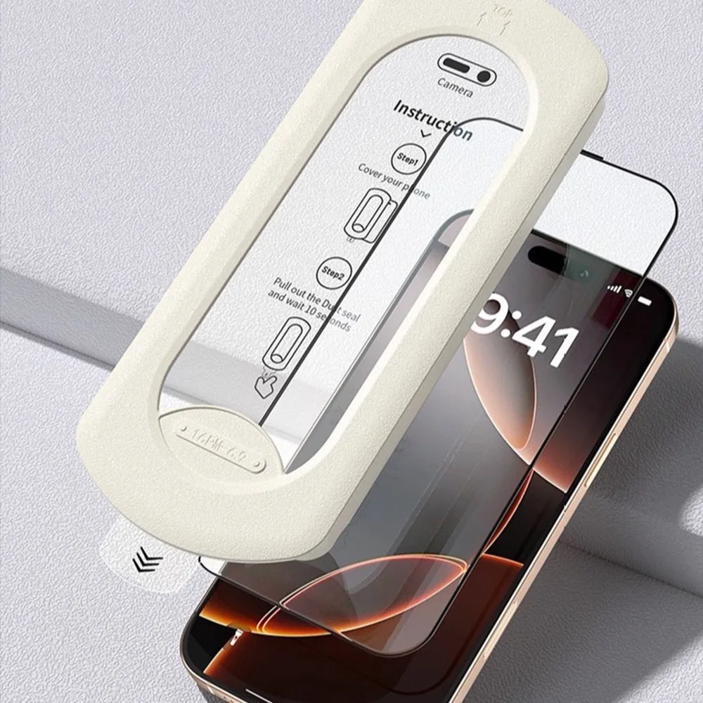 1/2/3 Uds. Protectores de pantalla de vidrio templado 9H con caja de instalación sin polvo para IPhone 17 Pro Max/17 Air/17 Pro/17 películas protectoras - imagen 4