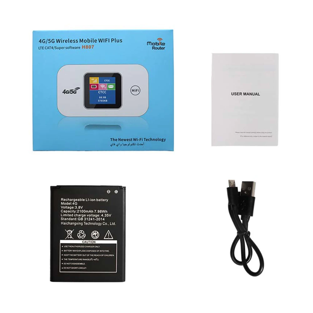 Punto de acceso WiFi móvil 4G LTE, Mini punto de acceso para exteriores de 2100mAh, ranura para tarjeta Sim, dispositivo de punto de acceso de red portátil, pantalla LED colorida - imagen 4