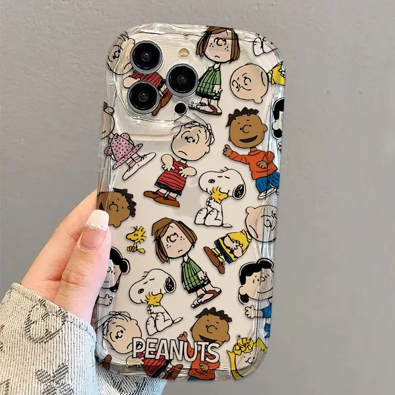 Funda bonita Y2K Snoopy Charlie Brown de moda para Iphone 17 Pro Max 16 16e 11 12 13 14 15 Pro Max 15 Plus 17 Air Luxury Wave Cover - imagen 3