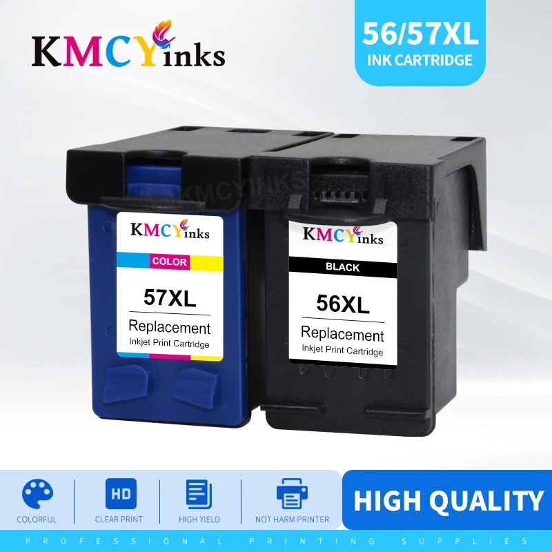 KMCYinks-cartucho de tinta de repuesto para impresora HP Photosmart, 56XL, 57XL, 7150, 7260, 7350, 7450, 7550, 7660, 7755, 7760, 7960, HP56