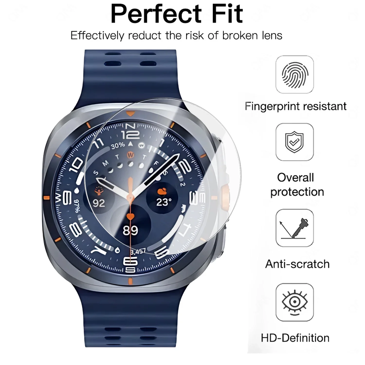 Vidrio templado fácil de instalar para Samsung Galaxy Watch 8Classic 46mm película protectora de pantalla para Galaxy Watch8 40 44mm Ultra 47mm - imagen 5