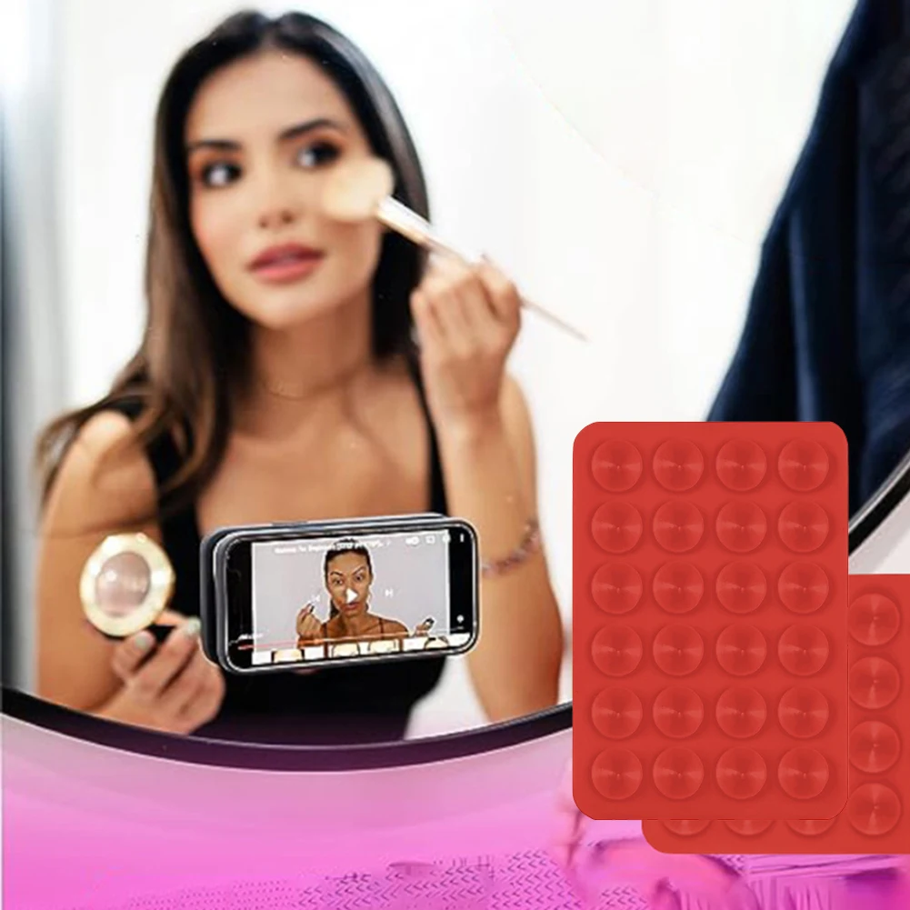 Almohadilla de succión de silicona multifuncional, soporte para teléfono, Funda de cuero antideslizante, montaje para accesorio móvil, Ventosa con respaldo - imagen 4