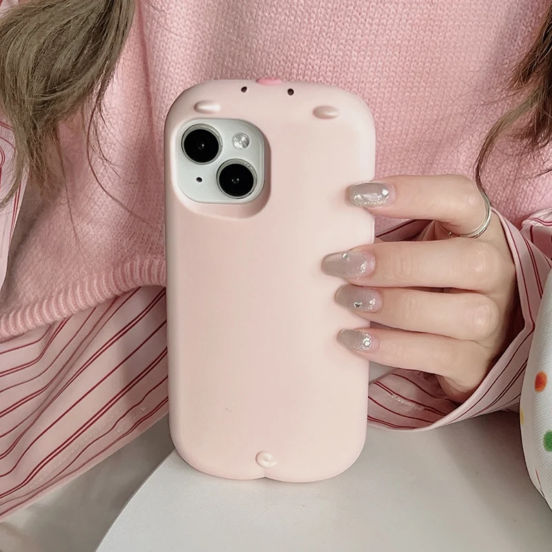 Funda de silicona suave con diseño de cerdo rosa 3D para iPhone 16 17 Pro Max 15 14 13 12 Pro Max, funda de teléfono con cerdito de dibujos animados - imagen 4