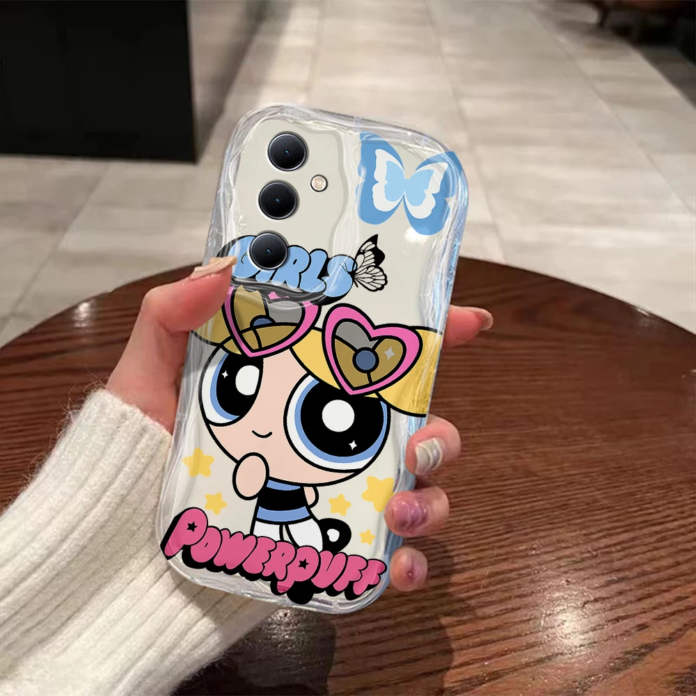 Bonita funda ondulada 3D para Powerpuffs Girls Samsung A73 A72 A71 A55 A54 A53 A35 A34 A33 A25 A24 A23 A15 A14 A13 A05 4G 5G - imagen 2