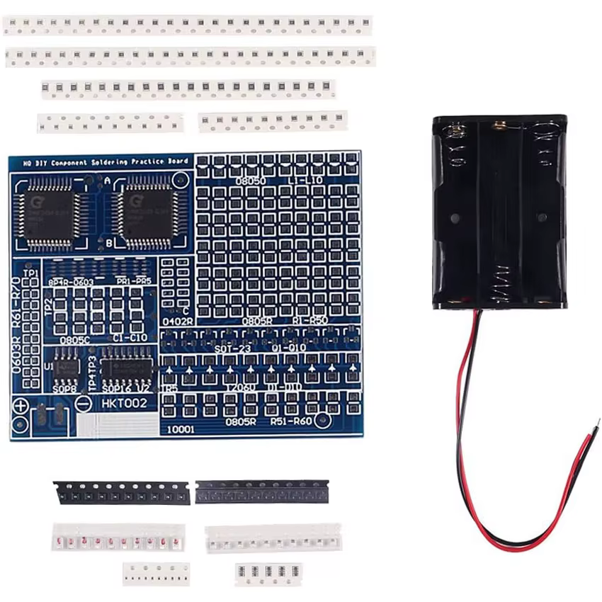 Componentes SMD/SMT, tablero de práctica de soldadura, Kits de proyectos electrónicos, Kit de soldadura DIY, tablero de entrenamiento de habilidades, Transistor Led SMD - imagen 2
