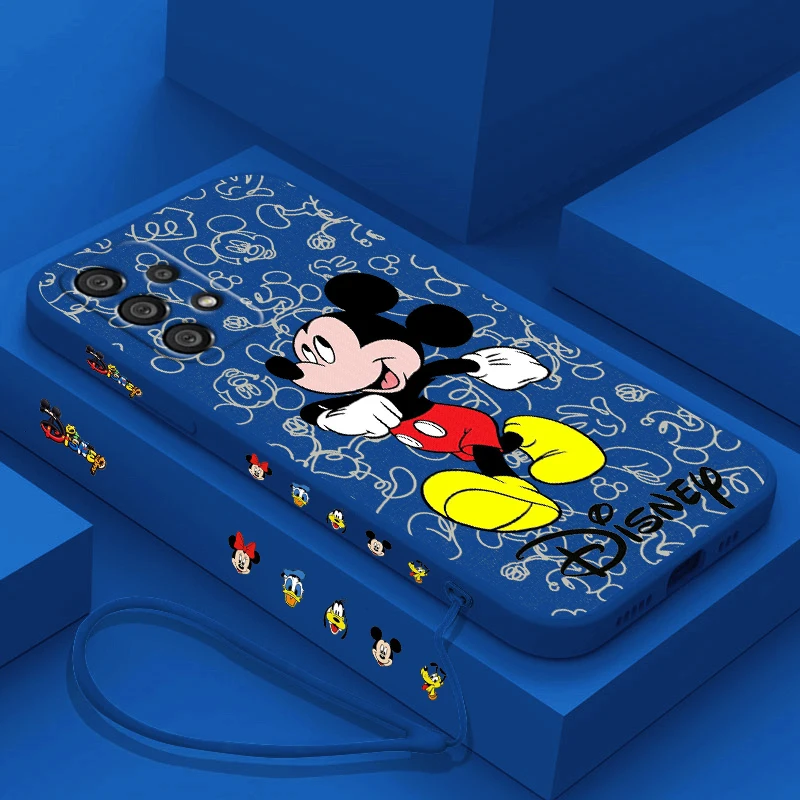 Funda de teléfono Mickey Mouse Minnie para Samsung A55 A53 A33 A52 A32 A71 A51 A21S A35 A25 5G Funda de cuerda izquierda líquida - imagen 2