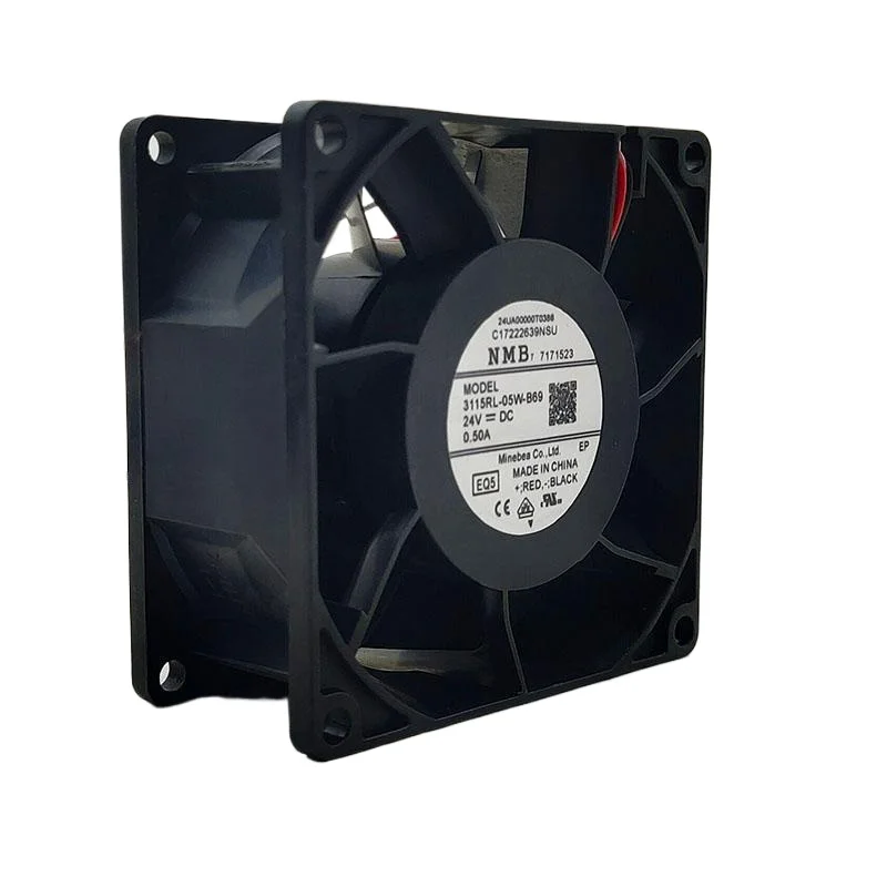 NMB 3115RL-05W-B69 24V 0.50A 80mm Ventilador de refrigeración del servidor inversor, detección de 3 cables, rodamientos de bolas duales de alta precisión - imagen 2