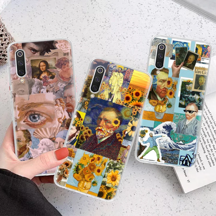 Graffiti pintura al óleo arte Van Gogh funda de teléfono de llamada de silicona para Xiaomi Redmi Note 14 13 12 12S 11 Pro Plus 11S 10 10S 11T 11E 4G - imagen 2