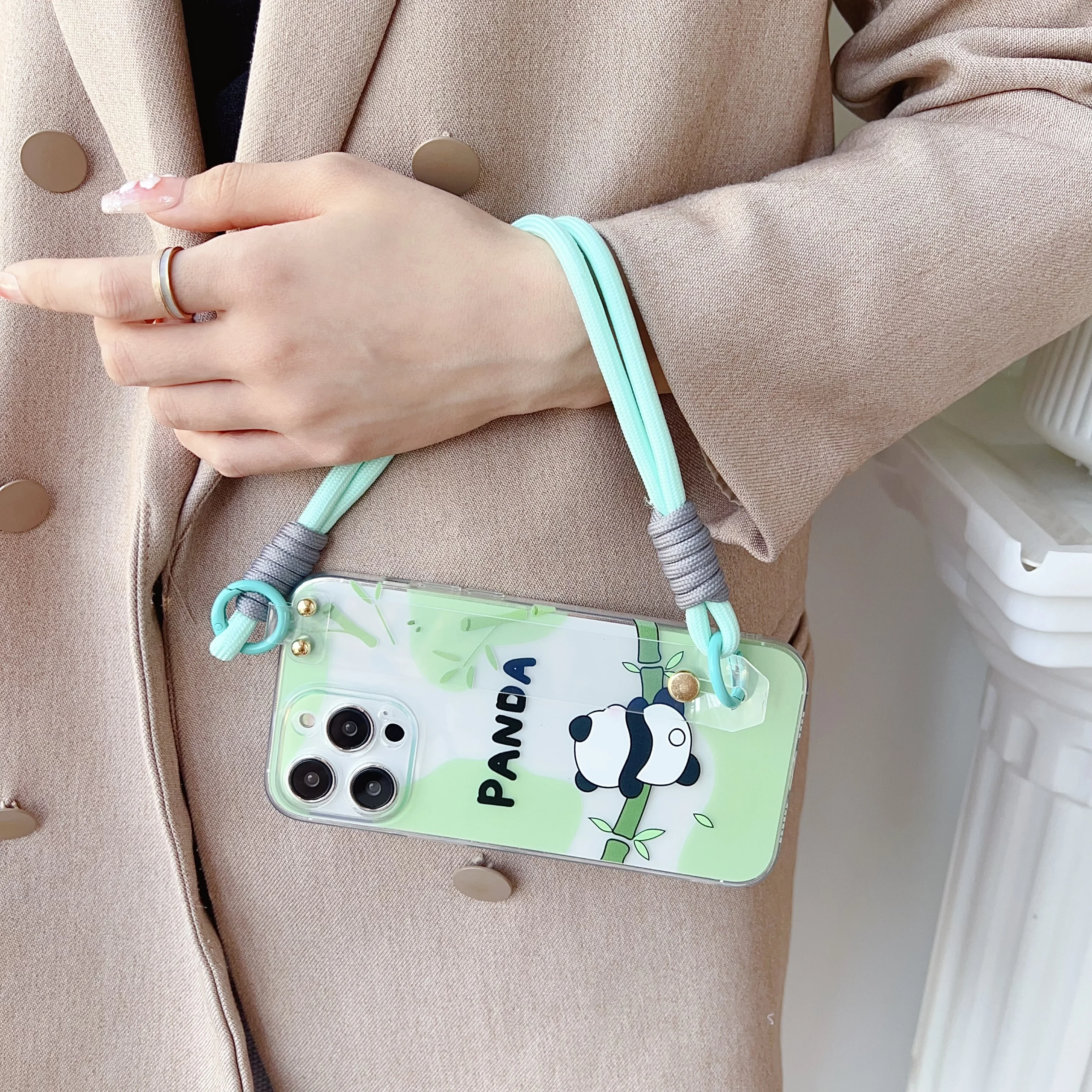 Para Huawei Honor 30i V20 X40 8x 9x X8 9x X9A 10 X10 X6C X70 V40 Play3 4 Pro Lazy Panda funda correa de muñeca - imagen 2