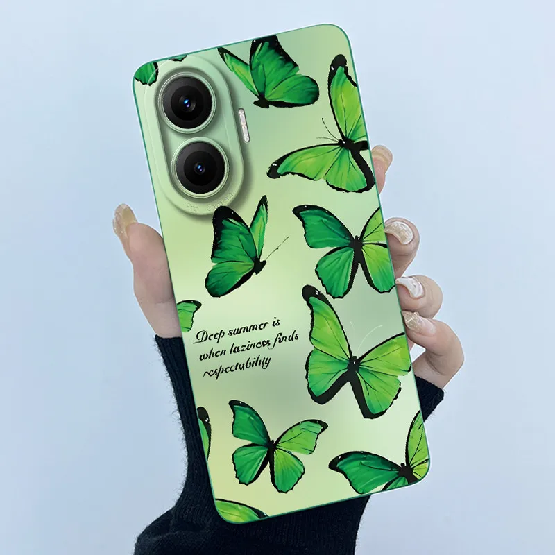 Para Xiaomi Poco F7 PocoF7 Funda Redmi Turbo 4 Pro Funda moda simplicidad pintura al óleo Floral Líquido silicona suave Funda de teléfono - imagen 3