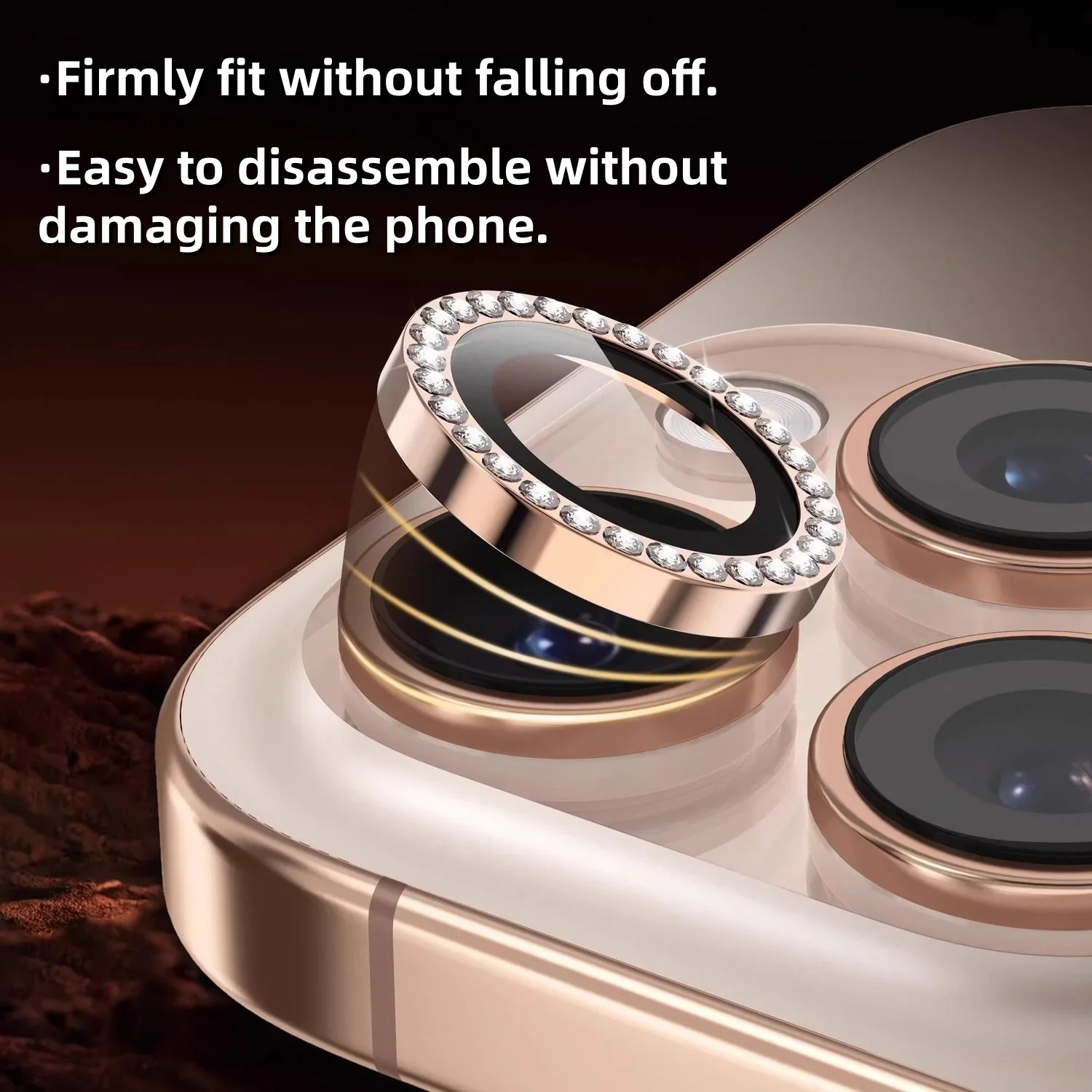 Protector de lente de cámara de diamante brillante para IPhone 12, 13, 14, 15, 16, 17 Pro Max, 14, 15, 16 Plus, vidrio Protector de Metal, 2-3 Uds. - imagen 3