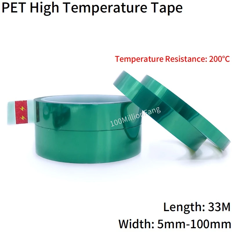 Cinta de película PET resistente al calor, protección de enmascaramiento de alta temperatura, cinta verde para soldadura PCB, protección de aislamiento de revestimiento SMT