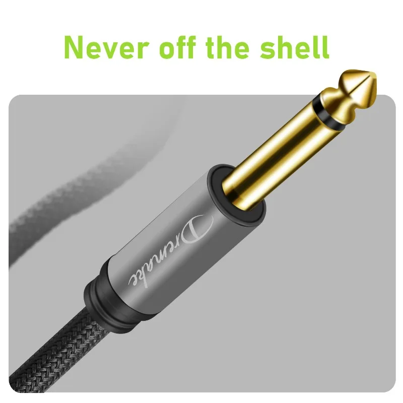 TS 6,35mm a 6,35mm Mono Amp Cable 1/4 ''TS Mono 6,35mm Jack macho a macho Cable de Audio para mezclador de guitarra con carcasa de aleación de Zinc - imagen 4