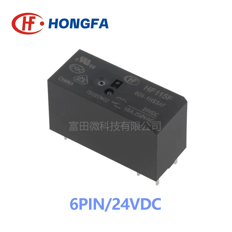 1 Uds HONGFA relé JQX HF115F-005-1HS3AF HF115F-012-1HS3AF HF115F-024-1HS3AF 1HS3A 6Pin 16A 5V 12V 24V relé de potencia - imagen 4
