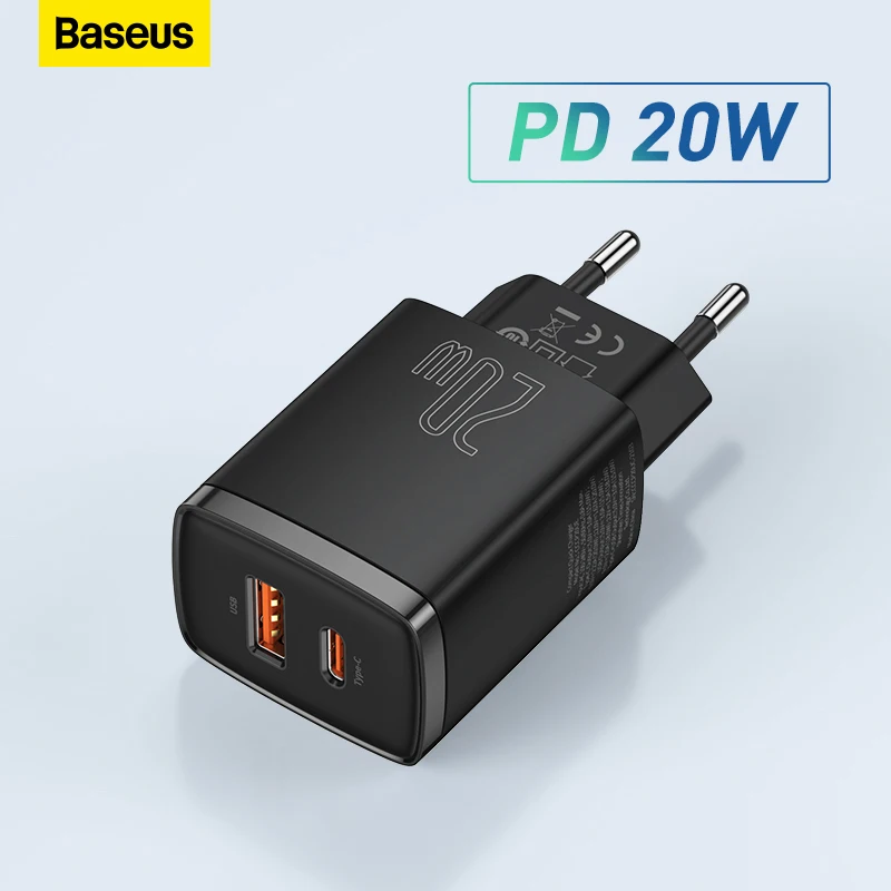 Baseus-cargador USB de 20W, dispositivo de carga rápida tipo C, PD, doble puerto USB, portátil, para iPhone 14, 13, 12, 11 Pro Max - imagen 2