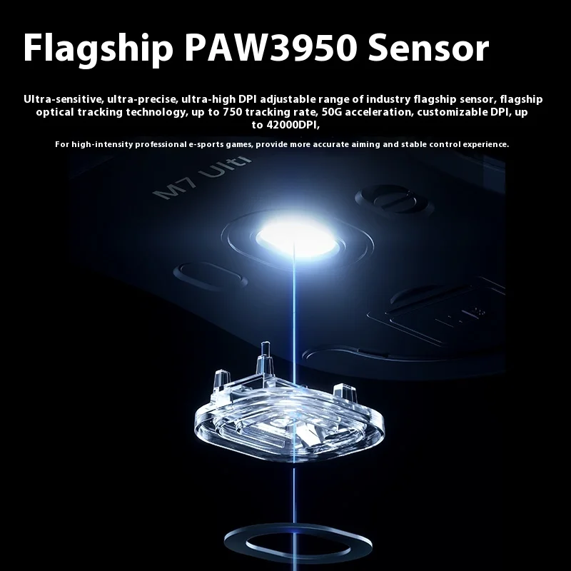 Ratón Mchose M7 Ultra 8K, ratón inalámbrico para juegos Paw3950, 3 modos, ligero, de baja latencia, accesorios para ordenador portátil personalizados - imagen 5