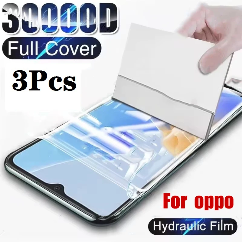 3 uds película de hidrogel para OPPO A58 A57 A56 A55 A54S A53 A52 A78 A74 A96 A95 A94 A93 A92S A91 A36 A35 A16S A15 Protector de pantalla