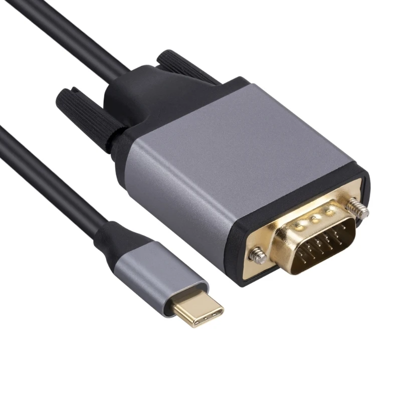 Cable USB C a VGA Cable convertidor tipo C a VGA de alta definición extender pantalla de espejo monitores pantalla No se necesita controlador - imagen 2