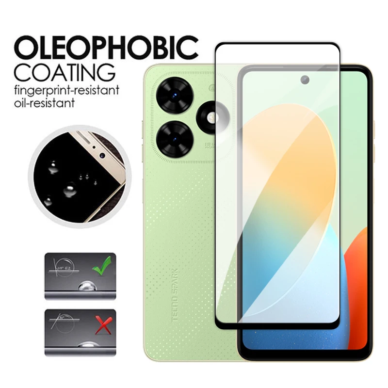 Protector de pantalla para Tecno Spark Go 2024, cristal de cubierta completa de 6,6 pulgadas para Tecno Spark Go 2024, vidrio templado para Spark Go 2024 - imagen 3