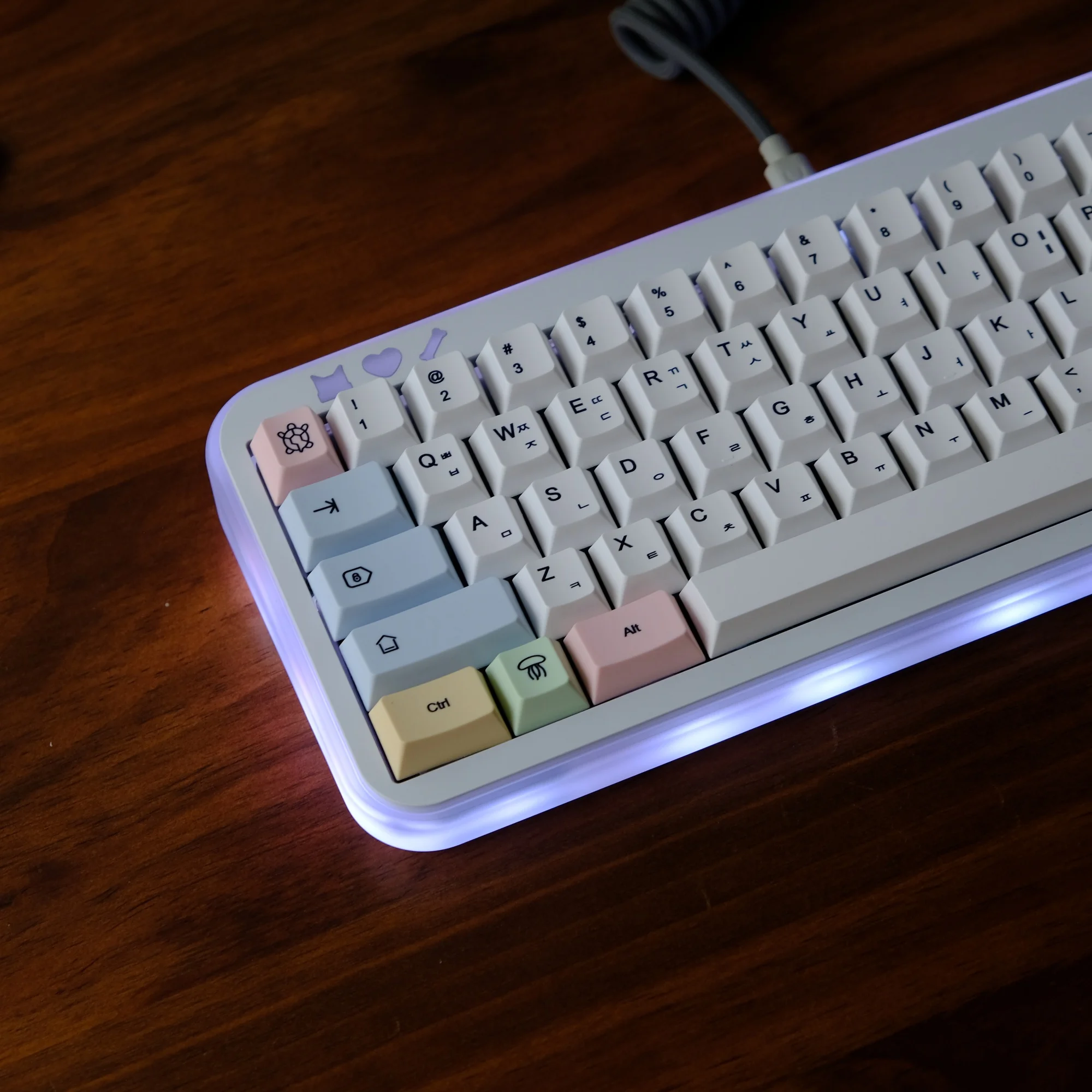 Teclas Cherry PBT coreano inglés para juegos Teclado mecánico DrunkDeer A75 Wooting teclado magnético Rainy75 Dye Sub Keycaps - imagen 3